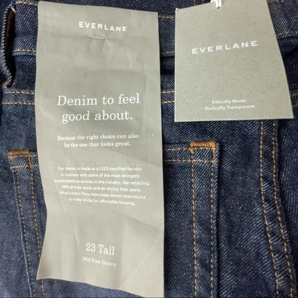EVERLANE NWT MID-RISE BLUE SKINNY JEANS - Picture 7 of 9